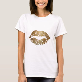 Goudglitterlippen, luxe stijl t-shirt