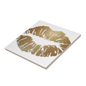 Goudglitterlippen, luxe stijl tegeltje (Zijkant)