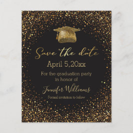 goudglitters zwart afstuderen met uitzondering van flyer