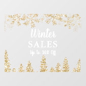 goudglittersneeuwvlokken dennevelboom winterverkoo raamsticker (Vel)