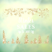 goudglittersneeuwvlokken dennevelboom winterverkoo raamsticker (Vel 3)