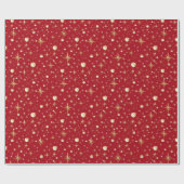 Goudglittersterren, rood en goudpakpapier cadeaupapier (Vlak)