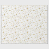 Goudglittersterren, wit en goud cadeaupapier (Vlak)