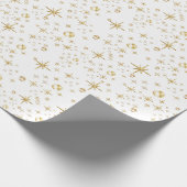 Goudglittersterren, wit en goud cadeaupapier (Hoek)