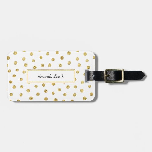 Goudglitterstippen Bagagelabel (Voorkant horizontaal)