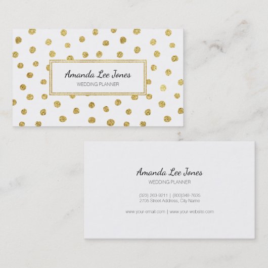 Goudglitterstippen Visitekaartje (Voorkant / Achterkant)
