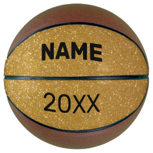 Goudglittertextuur, aangepaste naam basketbal