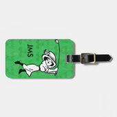 Goudgolfer voor gepersonaliseerde vrouw golf carto bagagelabel (Voorkant horizontaal)