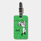 Goudgolfer voor gepersonaliseerde vrouw golf carto bagagelabel (Voorkant verticaal)