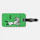 Goudgolfer voor gepersonaliseerde vrouw golf carto bagagelabel (Achterkant horizontaal)