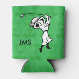 Goudgolfer voor gepersonaliseerde vrouw golf carto blikjeskoeler