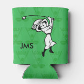 Goudgolfer voor gepersonaliseerde vrouw golf carto blikjeskoeler (Achterkant)