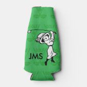 Goudgolfer voor gepersonaliseerde vrouw golf carto flesjeskoeler (Voorkant)