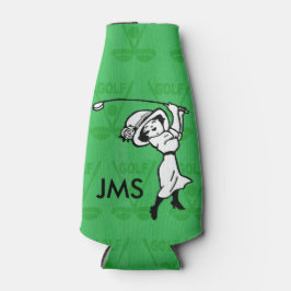 Goudgolfer voor gepersonaliseerde vrouw golf carto flesjeskoeler