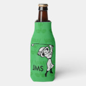 Goudgolfer voor gepersonaliseerde vrouw golf carto flesjeskoeler (Fles Voorkant)