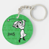 Goudgolfer voor gepersonaliseerde vrouw golf carto sleutelhanger (Achterkant)