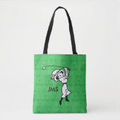 Goudgolfer voor gepersonaliseerde vrouw golf carto tote bag (Voorkant)