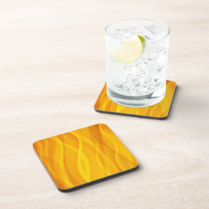 Goudgolven van 6 gele onderzetters