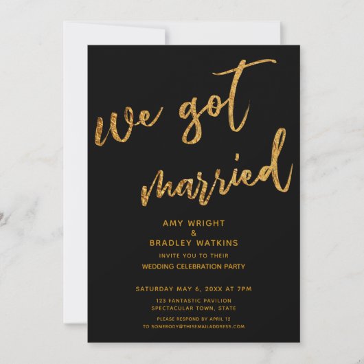 Goudgolven We hebben een gehuwde zwarte bruiloft o Kaart (Voorkant)