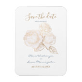 Goudgoud Roos Stusty Blue Ivory Save the Date Magneet (Verticaal)
