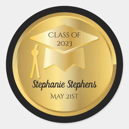 Goudgradiënt op goudgradiënt | Zwarte zegel (Voorkant)