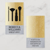 Goudgradiënt van natuurlijke lijnen | Glitter Make Visitekaartje (Voorkant / Achterkant)