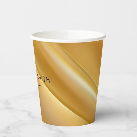 Goudgradiëntdiagonale lijnen papieren bekers (Links)