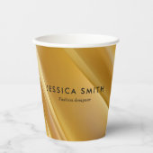 Goudgradiëntdiagonale lijnen papieren bekers (Voorkant)