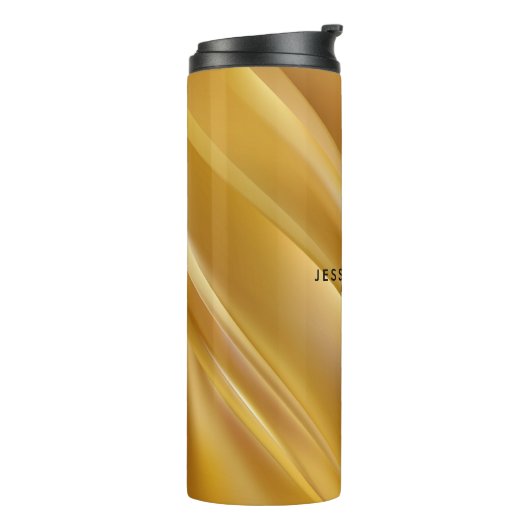Goudgradiëntdiagonale lijnen thermosbeker (Gedraaid links)