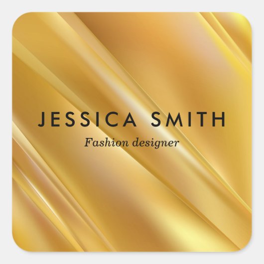 Goudgradiëntdiagonale lijnen vierkante sticker (Voorkant)