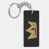 Goudgraffiti-kroon met naam sleutelhanger (Voorkant Links)