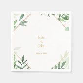 Goudgrens, groene bladeren Weddenschappen, ontvang Servet (Voorkant)