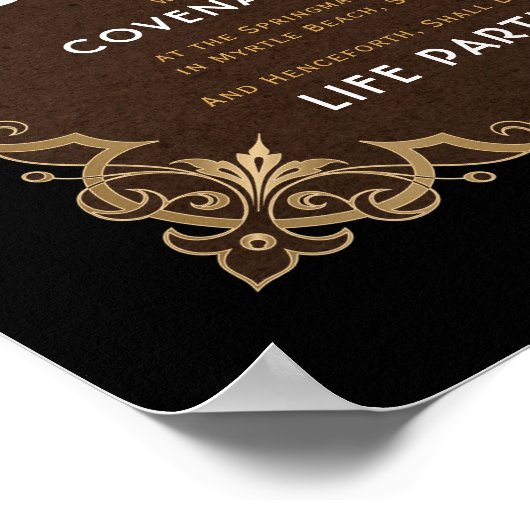  goudgrens zwart wittrouwcertificaat poster (Hoek)