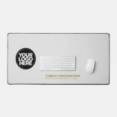 Goudgrijs | Aangepaste zakelijke Logo naam, slogan Bureaumat (Keyboard & Muis)