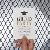 Goudgrijs Afstudeerder Party Retro Typografie op w Kaart