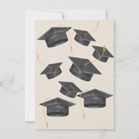 Goudgrijs Afstuderen Elegant minimalistisch poster Kaart (Achterkant)