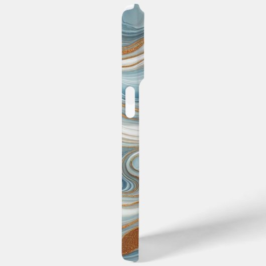 Goudgrijs Blauwgroen Blauw Marmeren Kunstpatroon Case-Mate iPhone Case (Achterkant / Rechts)