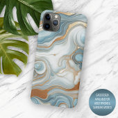 Goudgrijs Blauwgroen Blauw Marmeren Kunstpatroon Case-Mate iPhone Case