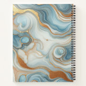 Goudgrijs Blauwgroen Blauw Marmeren Kunstpatroon Notitieboek (Achterkant)