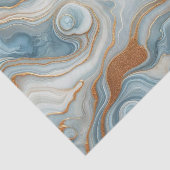 Goudgrijs Blauwgroen Lichtblauw Marmeren Kunstpatr Tissuepapier (Detail)