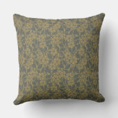 goudgrijs Damask Pattern Kussen (Achterkant)