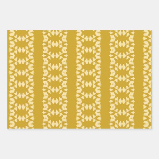 Goudgrijs en crème met patronen inpakpapier vel (Voorkant 3)