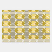 Goudgrijs en crème met patronen inpakpapier vel (Voorkant 2)