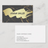 Goudgrijs marmer | goudgeborsteld visitekaartje (Voorkant / Achterkant)