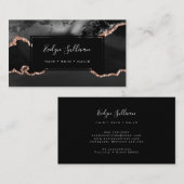 goudgrijs met zwart en roos visitekaartje (Voorkant / Achterkant)