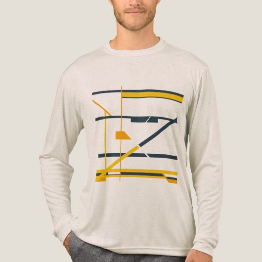 Goudgrijs Sinaasappel geometrische Abstracte MCM l Tri-Blend Shirt (Voorkant volledig)