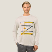 Goudgrijs Sinaasappel geometrische Abstracte MCM l Tri-Blend Shirt (Voorkant)