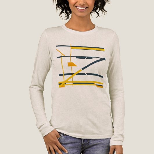 Goudgrijs Sinaasappel geometrische Abstracte MCM l Tri-Blend Shirt (Voorkant)