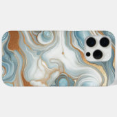 Goudgrijs Tealblauw Marmer Kunstpatroon Case-Mate iPhone Case (Achterkant (horizontaal))