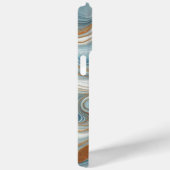 Goudgrijs Tealblauw Marmer Kunstpatroon Case-Mate iPhone Case (Achterkant / Rechts)